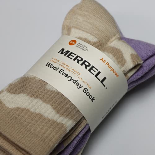 Image of Merrell unisex-adult Men's and Women's Lightweight Wool Everyday Hiking Crew Socks - 3 Pair Pack - Arch Support & Moisture Wicking