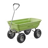 Gorilla Carts Poly Garden Dump Cart, 4 Cu Ft Tub, 600 lb Haul Capacity, Green β Heavy-Duty Utility Wagon with Quick-Release Dumping & Pneumatic Tires for Yard, Landscaping and Gardening