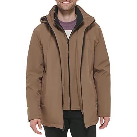 Calvin Klein Herren Rip Stop Hooded Jacket with Inner Fleece Bib Jacke Cover