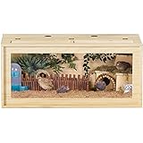 ERoomQ Reptile Terrarium, Small Animals House Habitat Hutch, Home Pet Shop Box, Super Large Field of View to Observe Pets, 80x40x40cm