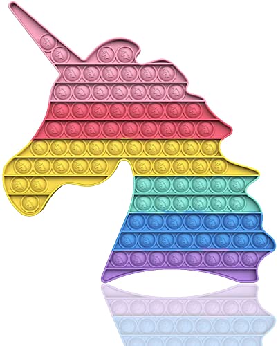プッシュポップBaladais ストレス解消グッズ スクイーズ玩具 プッシュポップバブル フィジェットおもちゃ インテリジェンス発展 知育おもちゃ 洗える可能 ボードゲーム 子供 大人兼用 カラフル プレゼント (一角獣)