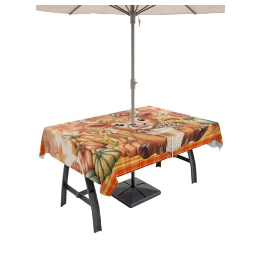 Waterproof Outdoor Tablecloth with Umbrella Hole