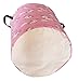 KUNRO Large Sized Round Storage Basket Waterproof Coating Organizer Bin Laundry Hamper for Nursery Clothes Toys (Pink unicorn)