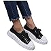 LLDG Damen Sneaker Mesh Low-Top Freizeitschuhe Slip on Halbschuhe Retro Schnürhalbschuhe rutschfest Outdoor Sportschuhe Bequeme Laufschuhe Leicht Atmungsaktive Trainers Turnschuhe