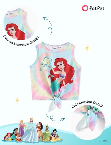 Image of Disney Stitch丨 Frozen丨 Minnie Mouse丨Princess丨Winnie Tank Top+Dolphin Shorts Girls Outfits Workout Athletic Set Summer