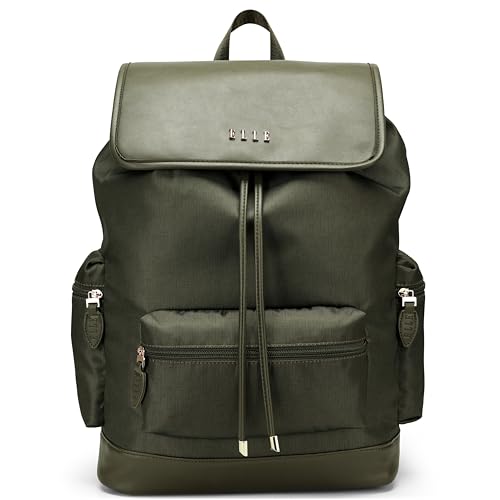 ELLE Wayfarer 23L Monogram Travel Backpack | Olive Green