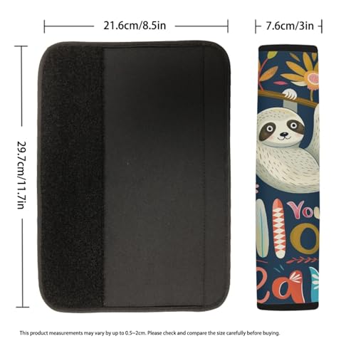 Image of AFPANQZ 2pcs Funny Sloth Seat Belt Pads Covers Universal Fit for Truck Vans Sedans SUVs Safety Seatbelt Pad Cushion Comfortable Driving Car Seats Accessories Black One Pair