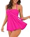 LookbookStore Women's Halter Bandeau Self-Tied Tankini Set Two Pieces Swimsuits