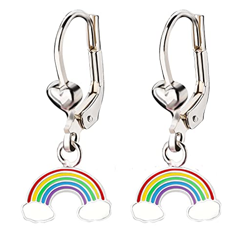 FIVE-D Kinderohrringe Creolen Regenbogen 925 Sterling Silber im Schmucketui (Silber) Cover
