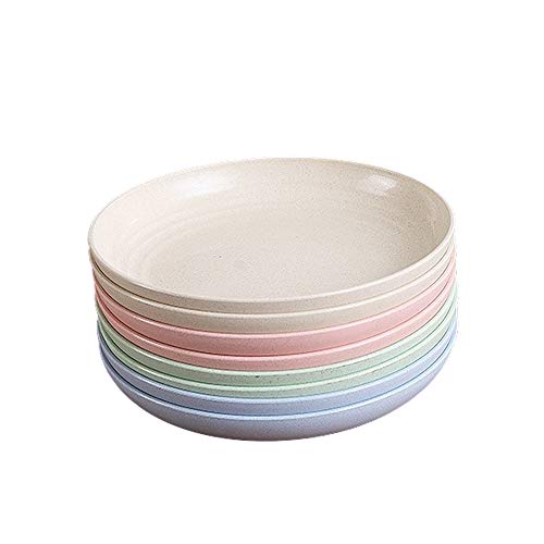 CANDeal Wheat Straw Unbreakable Dinner Plates (8-Pack)