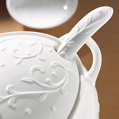 Lenox Opal Innocence Carved Covered Soup Tureen With Ladle, 10-1/4-Inch, White #TOP5