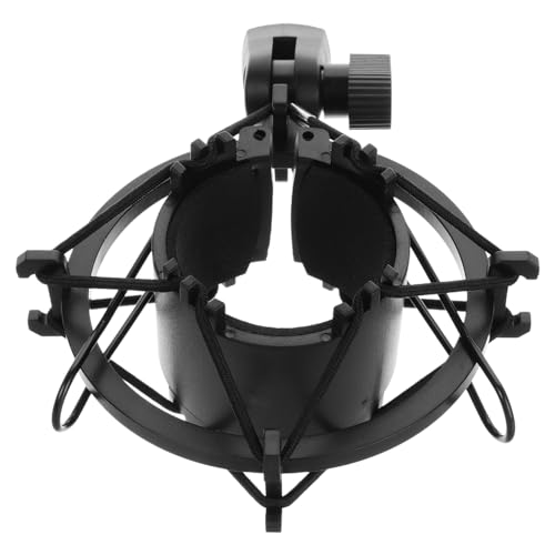 Toddmomy Microphone Shock Mount Clip Holder with Boom Arm Stand Faux Metal Design for Home Music Studio Multiple Angles Rotation for Secure Condenser Mic Support