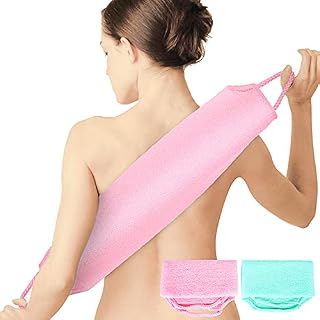 WOVTE 2 Packs Exfoliating Washcloth Towel, Beauty Skin Back Exfoliating Scrubber for Shower Invigorating Blood Circulation Shower Body Exfoliation Deep Cleans Skin Massages Men Women