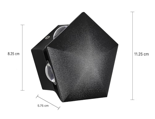 Image of Groeien 10W Pentagram Shape Waterproof LED Five Way Indoor Outdoor Exterior Wall Light (Warm White,ABS Plastic) (1)