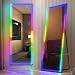 LVSOMT RGB Ganzkörperspiegel mit Beleuchtung,153x50cm Standspiegel, Schwarz