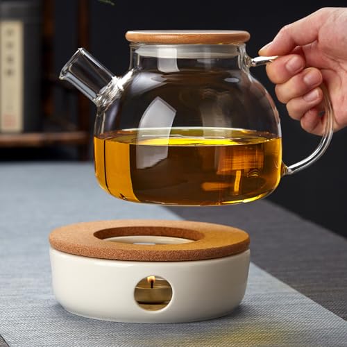 MESNEY Ceramic Teapot Warmer with Cork Base - Ideal Candle Stand for Tea, Coffee, and Drinks, Perfect for Glass, Stainless Steel, and Ceramic Teapots, Stylish Design for Tea Enthusiasts - Image 5
