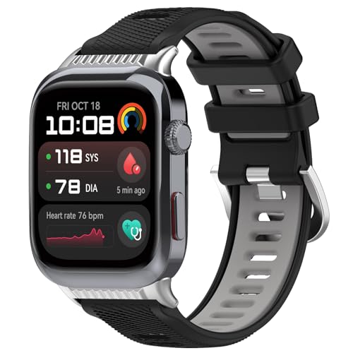 Bracelet rechange en silicone compatible Huawei Watch D2 noir