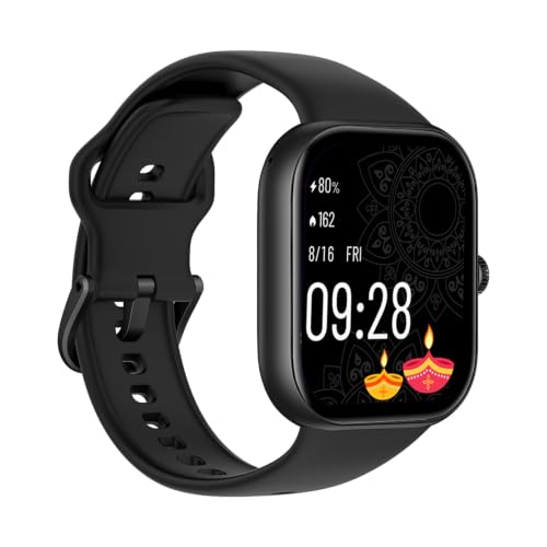 Watch Move 1.85 Premium AmoLED,14 Day Battery,Best Accuracy,Dual Core Processor Smartwatch (Black Drift Strap, Free Size)