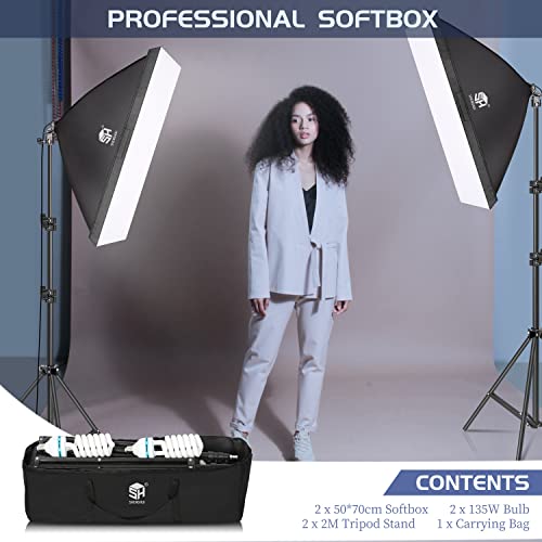 Sh Softbox Photography Lighting Kit 700W Output Continuous Lighting Equipment With E27 Socket 5500K Bulbs1 #TOP6