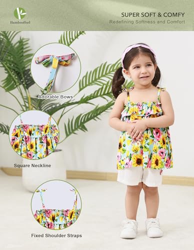 Image of Baby Girl Sleeveless T-Shirts Toddler Infant Girls Tank Top T-Shirt Viscose from Bamboo Summer Cool Tees 3Months-5T