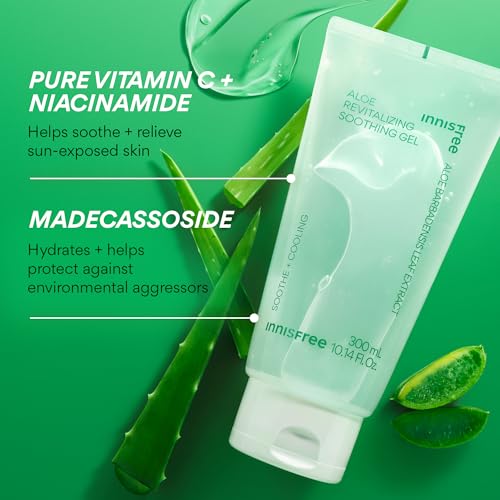 Image of Innisfree Aloe Vera Revital Soothing Multipurpose Gel with Jeju Aloe Vera Extract 300ml For Face, Body & Hair |Glowing & Soothing Skin |All Skin Types