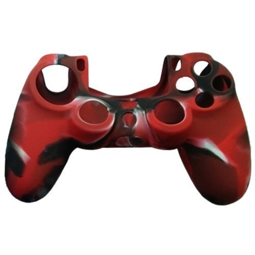 Silicone Skin Protective Cover for PS4 PlayStation 4 Controller [Camouflage Red]