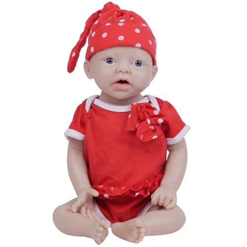 IVITA Silikon Reborn Babypuppe - Neugeborenes M&auml;dchen mit weichen, handgemachten Details und blauen Augen