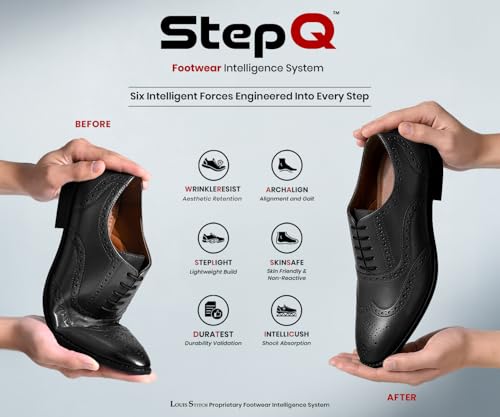 Image of LOUIS STITCH Men's Formal Lace-up Oxford Shoes | Solid Design | Ideal for Formal, Business Casual, and Parties (LSRGBGJB-)