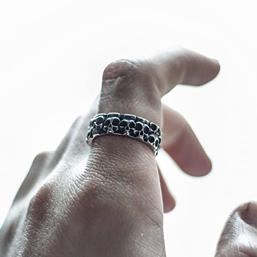 Image of Death Skull Ring for Men Stainless Steel Jewelry Biker Rings Scary Death Ring Skull for Gifts