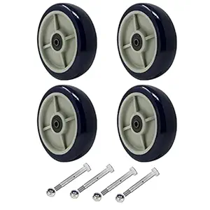 HANDSAMMU 8 inch Caster Wheels-Industrial Caster, Polyurethane on Polypropylene Wheel- Casters Set of 4 Heavy Duty - 4800LB Total Capacity - Widely use for U-Boat Platform Trucks