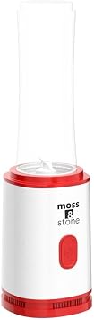 Moss & Stone Single Serve Blender, White & Red, 20 oz