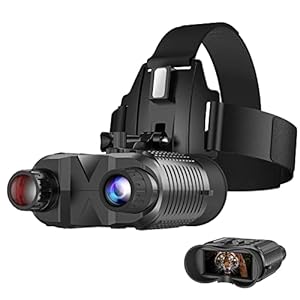Head-Mounted Night Vision Goggles – Rechargeable Hands Free Night Vision Binoculars Goggles,1312FT Digital Infrared Viewing for Adults,Include 32GB SD Card,8X Digital Zoom