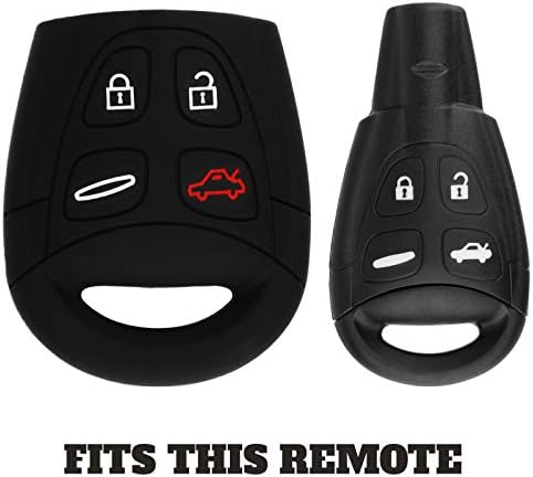 KeyGuardz Keyless Entry Remote Car Key Fob Outer Shell Cover Soft Rubber Protective Case for Saab 9-3 9.5 LTQSAAM433TX