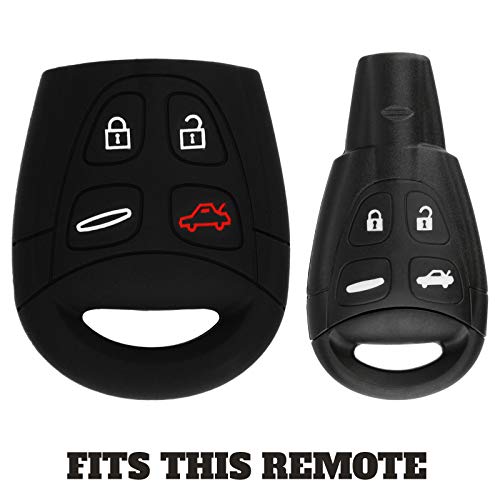 KeyGuardz Keyless Entry Remote Car Key Fob Outer Shell Cover Soft Rubber Protective Case for Saab 9-3 9.5 LTQSAAM433TX