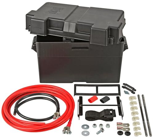 JEGS Automotive/Marine Battery Relocation Kit | Made In USA | Black Finish Universal Fitment for Battery Group Types 24 27 31 34 35 51 & 78 Series
