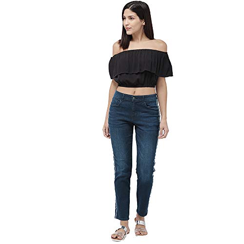 Image of GO COLORS Women Mid Rise Premium Straight Jeans