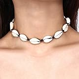 Artmiss Boho Shell Choker Necklace Simple Weave Necklace Handmade Beach Jewelry for Women