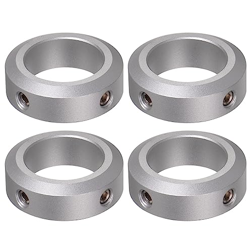 HARFINGTON 4pcs Shaft Collar 25mm Bore Aluminum Alloy Set Screw Shaft Collars, 38mm OD, 12mm Width, for Wheel Barrow Axle, Gearbox Assemblies, CNC Machine Tools, Industry, Anodization