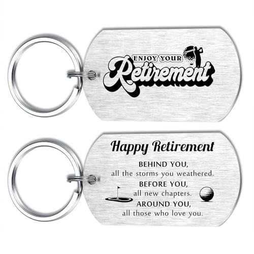 Alotozo Golf Retirement Gifts - Enjoy Your Retirement Keychain for Golf Men - Happy Farewell Gift for Golfers, Retired Men, Retirees, and Coworkers