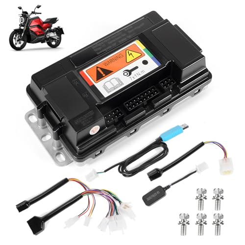 Dilomber Universal 48V-72V E-Bike Programmable Controller Fit for Electric Dirt Bike Scooter Motorcycle Motor Control Box 170A Programmable Sine Wave Control Module for VOTOL EM50-4 72300
