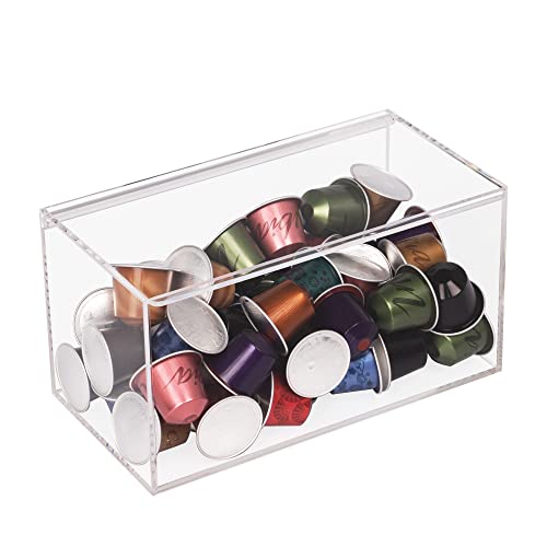 Boîte de rangement en acrylique avec couvercle transparent pour masques et cosmétiques