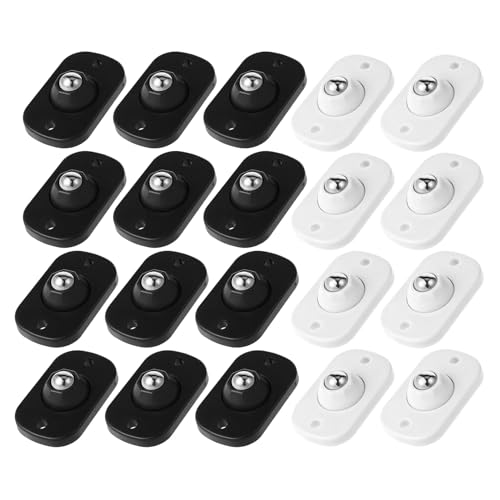 20 Pcs Self-Adhesive Mini Ball Casters 360 Swivel Appliance Rollers for Kitchen Furniture & Storage Boxes No Tools Sticky Universal Wheels with Silent Mobility