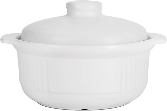 Ceramic Stockpot Prato redondo de ceramica Panela de cacarola Fogao, faianca de barro Panela de ceramica Panela de ceramica For Cooking Hot Pot Dolsot Bibimbap and Soup,3.2l