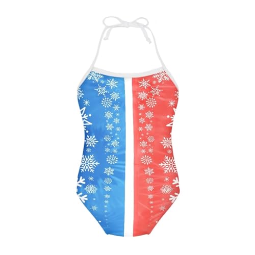 Image of Girls One Pieces Christmas Swimsuit Cute Swimwear Bathing Suits Beach Sport Halter Swimwear Vacation Pool Party Size