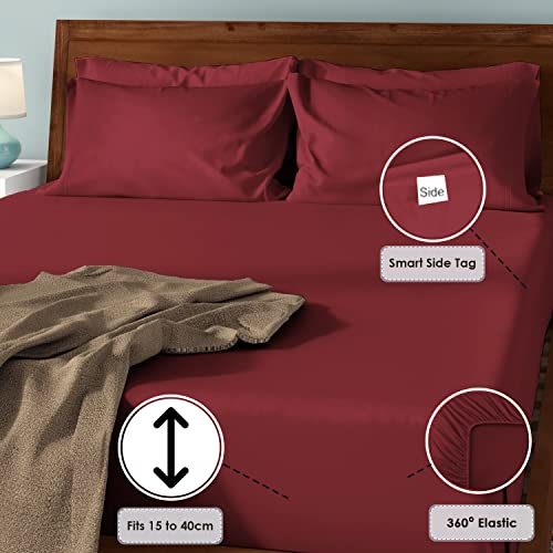 Pizuna Luxurious Cotton EU Single Fitted Sheet Rio Red - Image 3