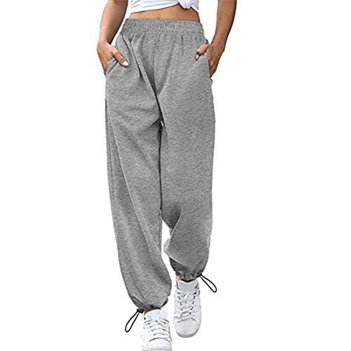 L&ieserram Oversized Jogginghose Damen Baumwolle Sporthose Lang High Waist...