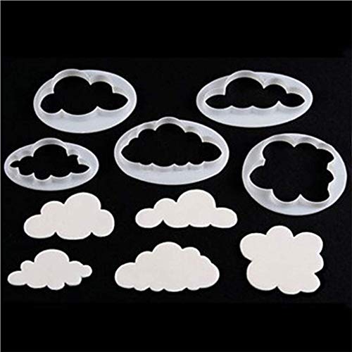 Image of HomeBakers Mart Combo Pack of 2 Piece Set Car Shape Fondant Cutter and 5 Piece Cloud Cutter for Cake
