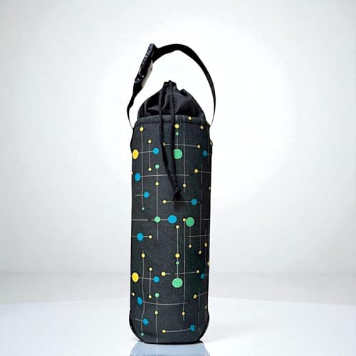 Image of 1 Litter Neoprene Water Bottle Carrier Bag with Adjustable Shoulder Strap,Insulated Water Bottle Cover for Stainless Steel /Glass /Plastic Bottles (Green)