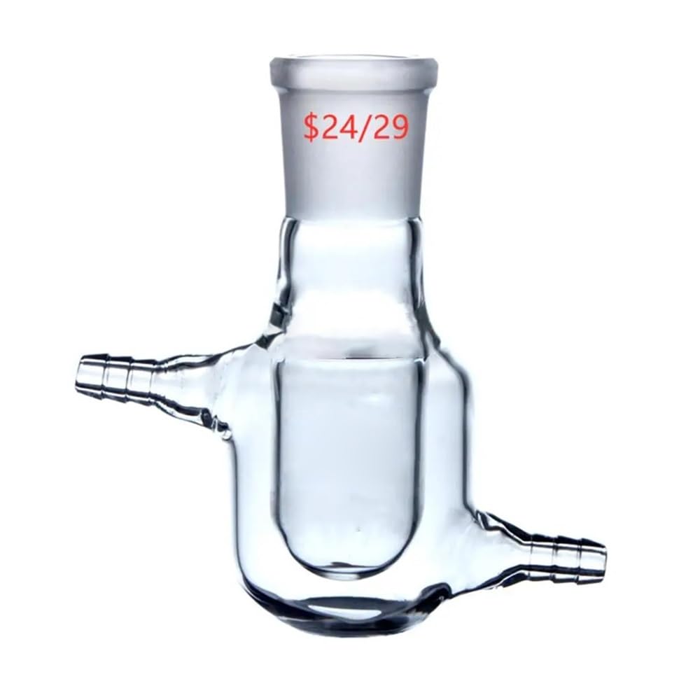 Equipos y suministros de laboratorio Matraz de vidrio encamisado 24/29, reactor laboratorio una sola boca, recipiente reacción, botella encamisada