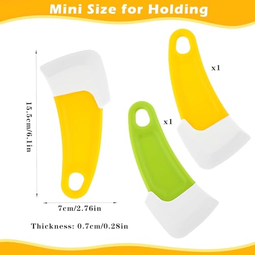 Image of 2Pcs Yellow Silicone Pan Cleaning Scraper, Mabor Cleaning Bowl Scraper Dish Scraper for Kitchen Non-stick Plastic Pot Scraper Tool for Pans Pots Cooking Utensils, 1, green,yellow